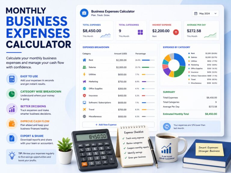 Monthly Business Expenses Calculator