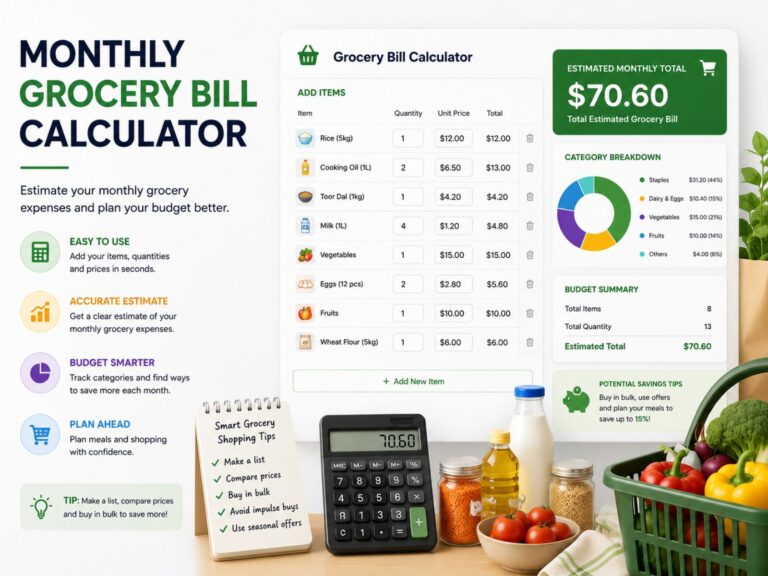Monthly Grocery Bill Calculator