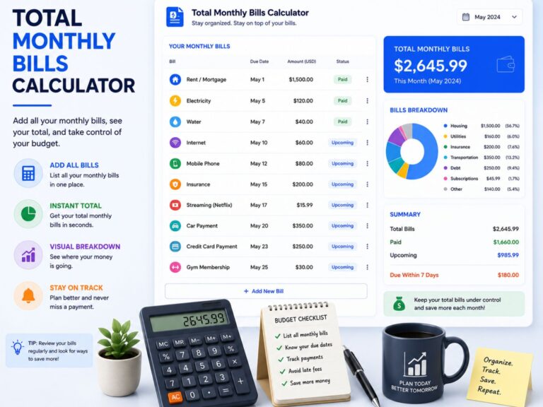 Total Monthly Bills Calculator